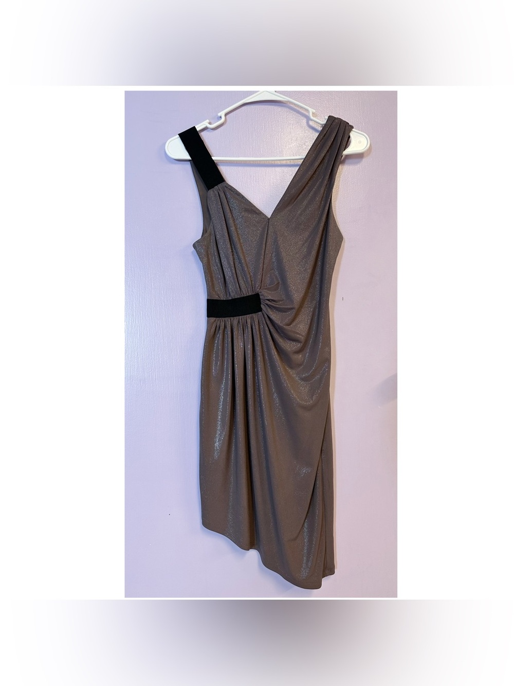 Express Taupe Shimmer Asymmetrical Dress Size XS